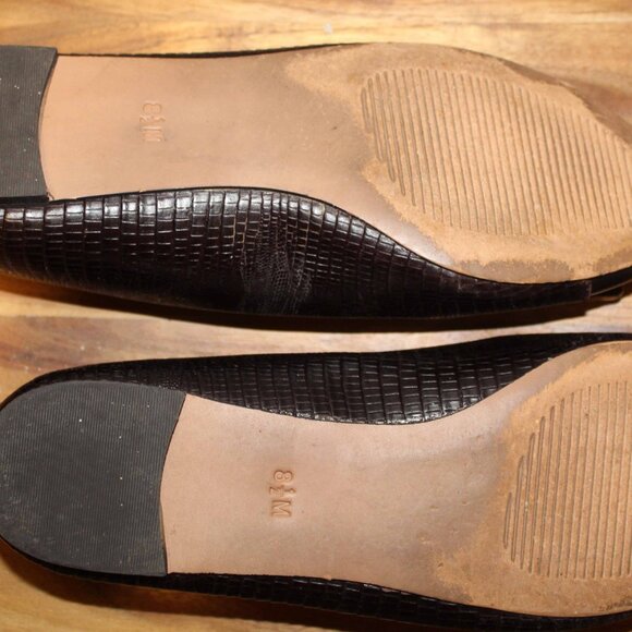 Talbots Brown Embossed Ballet FLats - Sz 8.5 M - Picture 6 of 7